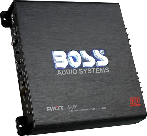 Vista 5 de BOSS Audio Systems R3002 serie Riot amplificador de audio para auto - 600 W de alta potencia, 2 canales, 2/8 ohmios, entradas de alto y bajo nivel