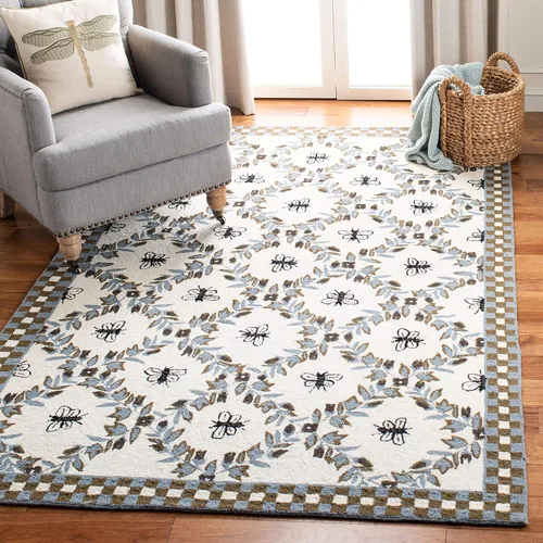 Vista 22 de SAFAVIEH Chelsea Collection - Alfombra decorativa de 1 pies 8 pulgadas x 2 pies 6 pulgadas, color negro, lana de campo francesa enganchada a mano