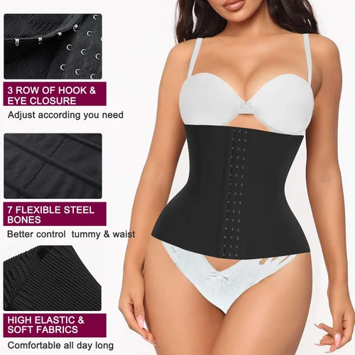 Vista 2 de REYEOGO Shapewear Cinchers cintura entrenador para mujeres control de barriga postparto recuperación cinturón sin costuras cuerpo Shaper corsés faja