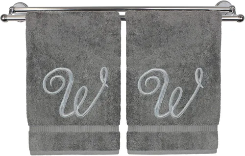 Vista 17 de Toalla de mano con monograma, regalo personalizado, 16 x 30 pulgadas, extra absorbente, 100% algodón turco, acabado de rizo suave, para baño, cocina