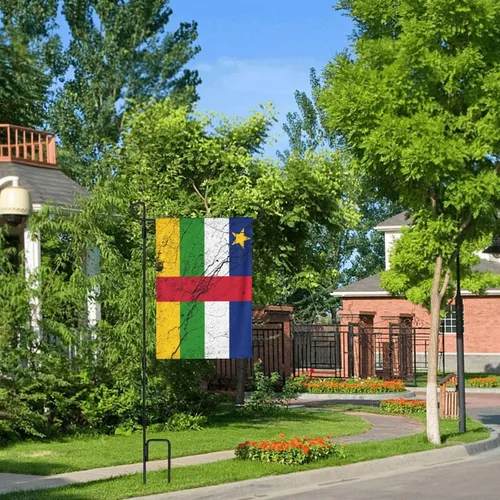 Vista 9 de Flag Of The Central African Republic Texture Effect Garden Flag 28"x40" Inch Double Sided Garden Flags Home Lawn Outdoor Decor Flags Party Banner