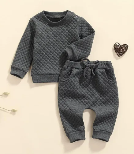Vista 2 de Conjunto de sudadera unisex de manga larga para recién nacido, ropa de género neutro