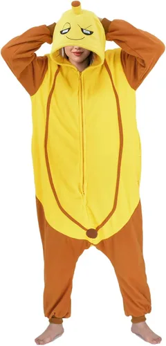 Vista 6 de vavalad Pijama de plátano para adultos, disfraz de fiesta de Halloween, Navidad, juego de rol, disfraz de cosplay para mujeres y hombres