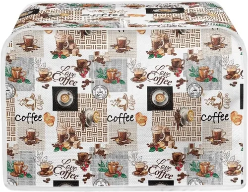 Vista 10 de chaqlin Cubierta para tostadora con estampado de chocolate, 2 rebanadas, resistente a las manchas, cubierta para horno de pan de diseño divertido