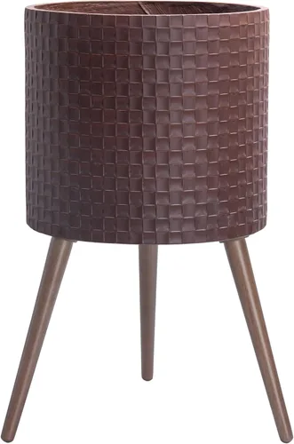 Vista 21 de D'vine Dev Maceta Elegante con Patrón de Azulejos Geométricos Modernos de 12 Pulgadas con Soporte, Portamacetas Decorativo para Interiores