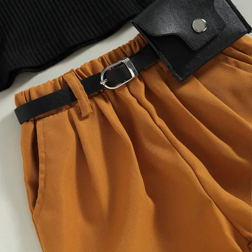 Vista 194 de TheFound Trajes de verano para niñas pequeñas, sin mangas, de punto acanalado, halter, pantalones cortos, ropa para recién nacidos, conjunto de 3