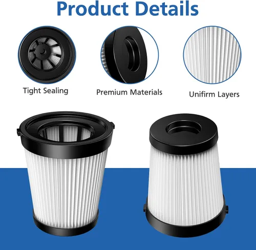 Vista 5 de Paquete de 4 filtros HEPA FSV001 compatibles con Fabuletta FSV101, FSV001, VacLife VL732, Girnoor G160 y G165, Afoddon A300, Lubluelu 202, Oraimo