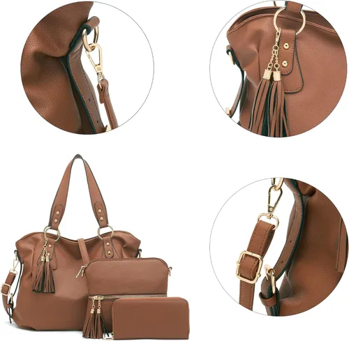 Vista 7 de Juego de carteras y carteras para mujer, bolso grande con cartera, 3