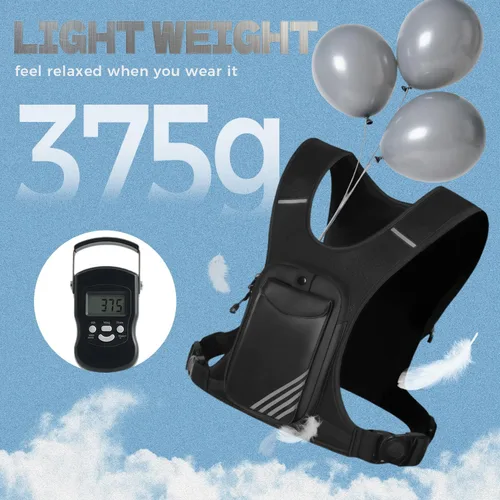 Vista 2 de Running Hydration Vest Backpack Chest Bag with 800 ML Water Bladder, Minimalist Lightweight Running Vest for Women Men with Phone Holder, Extra