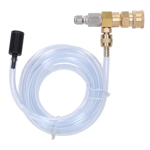 Vista 5 de Kit de inyector químico Inyector ajustable aguas abajo con tubo de 9.8 pies para lavadora a presión Accesorios 5000PSI