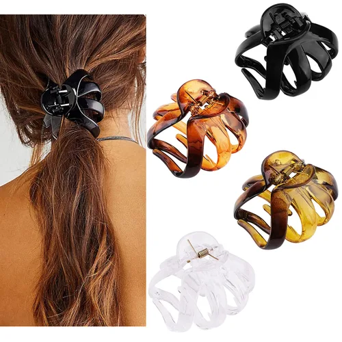 Vista 9 de COCIDE 4 pinzas para el cabello para mujer, clip de pulpo grande de acrílico, antideslizante, garra de araña grande para niñas, agarre fuerte, clip