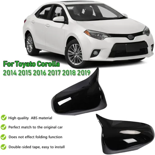 Vista 2 de Estilo de Coche ABS Puerta Cuerno de Buey Espejo Retrovisor Carcasa Cubierta Tapas Moldura Accesorios de Decoración Exterior Para Toyota Corolla