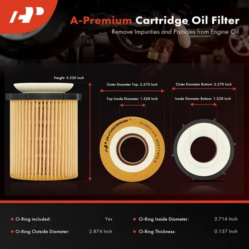 Vista 2 de A-Premium Filtro de aceite de protección de 2 piezas de 10 K millas compatible con Mercedes-Benz C300, C350e, E300, E350, Sprinter 1500, Sprinter