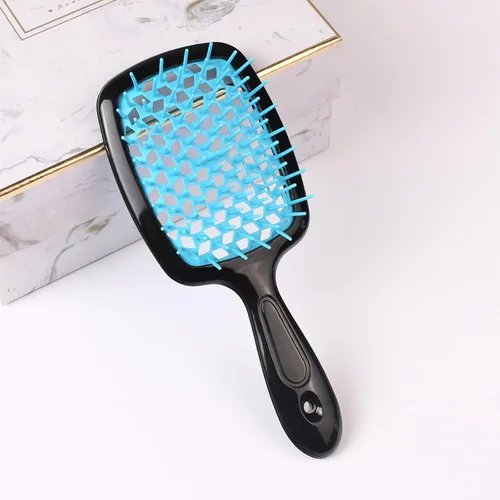 Vista 4 de Cepillo de pelo ventilado de 3 piezas, húmedo y seco, resistente al calor, eliminación de enredos sin esfuerzo, para cabello natural, rizado, liso