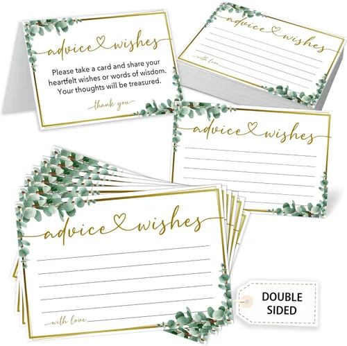 Vista 12 de Caja de tarjetas de consejos y deseos, 50 tarjetas de consejos de cumpleaños, boda, baby shower, caja de buenos deseos para fiesta de cumpleaños