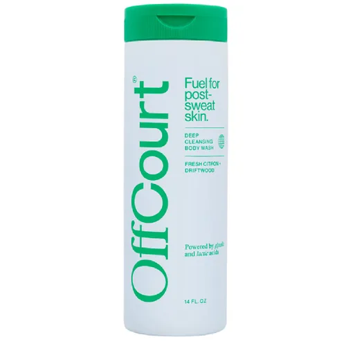 Vista 10 de OffCourt Gel de baño sin sulfato para hombres y mujeres, exfoliante que no seca con ácidos glicólicos y lácticos, deja la piel fresca y suave