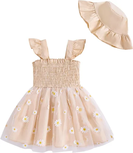 Vista 9 de Vestido para bebé recién nacida niña pequeña Vestido para niña pequeña de cuello halter sin mangas con flores Vestido de verano para niña de espalda