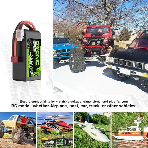 Vista 5 de OVONIC 4S LiPo Batería 2200mAh 14.8V 130C Corto RC Batería con Dean Estilo T Conector