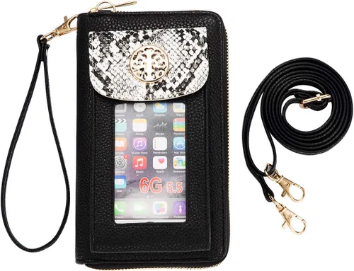 Vista 3 de Heaye Crossbody - Monedero para teléfono celular para mujer, monedero con soporte de muñeca para teléfono