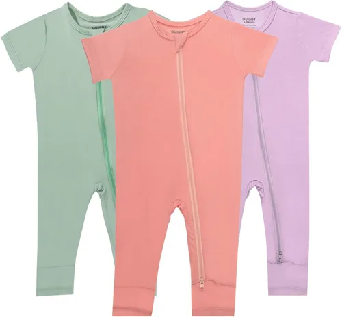 Vista 9 de GUISBY Rayon of Bamboo Baby Short Sleeve Footless Pajamas Negro