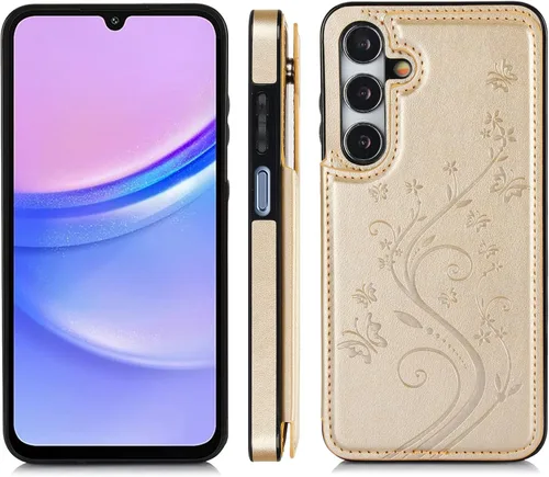 Vista 3 de Asuwish Funda de teléfono para Samsung Galaxy A15 5G/4G con protector de pantalla de vidrio templado, tarjetero con soporte para tarjetero, soporte