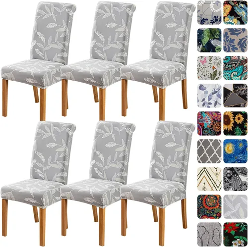Vista 27 de HZDHCLH Juego de 4 fundas para sillas de comedor color burdeos, fundas elásticas de elastano para sillas Parsons, paquete de 4, fundas de asiento