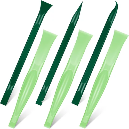 Vista 12 de Honoson - Herramienta de limpieza de raspador de plástico antiarañazos, 6 unidades, color blanco, azul y verde Blanco azul verde (White Blue Green)