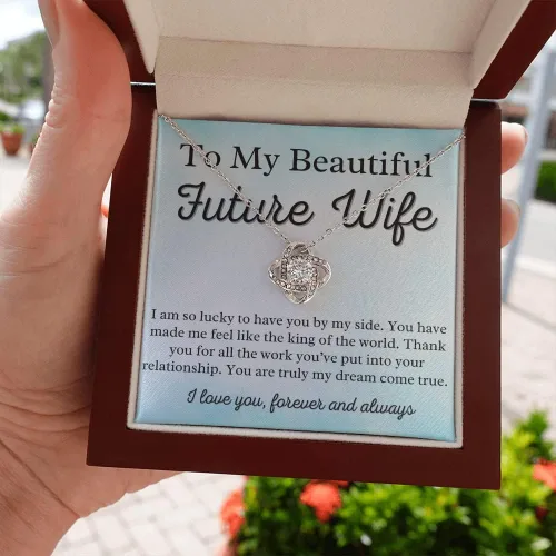 Vista 8 de to My Future Wife Love Knot Necklace - Soulmate Necklaces for Women, Engagement Gift for Girlfriend Soulmate Jewelry Womens Jewelry Gifts Romantic