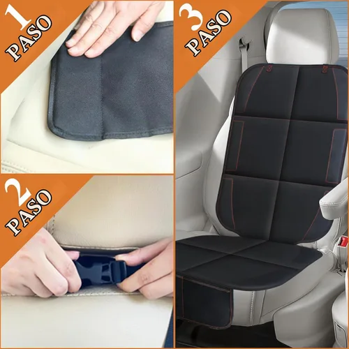 Vista 7 de Protector de asiento de automóvil con respaldo acolchado de goma antideslizante, acolchado impermeable más grueso para asientos infantiles, sin