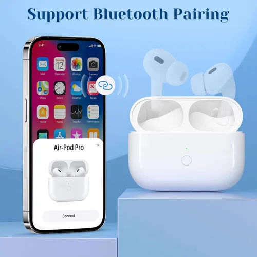 Vista 5 de Funda de carga inalámbrica compatible con AirPods Pro de 1ª y 2ª generación, repuesto para funda de carga Airpod Pro 2 con botón de sincronización