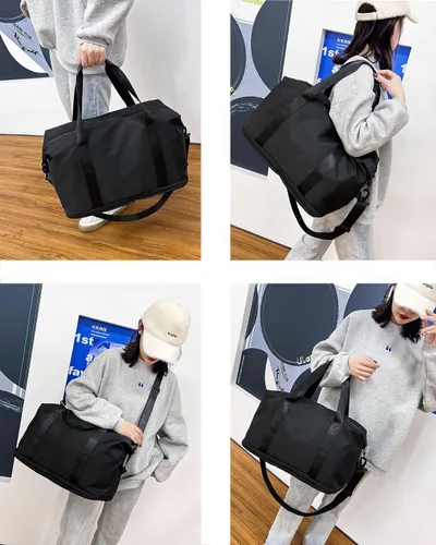 Vista 3 de Bolsa de viaje expandible, bolsa de viaje para el fin de semana, bolsa de gimnasio para mujer