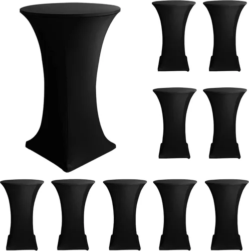 Vista 25 de HolidayIdeas Fundas para Mesa de Cóctel, Paquete de 2 - Manteles de Cóctel de Spandex Elástico Ajustado con Esquinas Cuadradas
