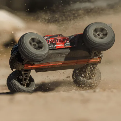 Vista 7 de ARRMA 1/16 Mini Kraton 3S DSC 4X4 RTR Brushless RC Speed Truck, Negro/Rojo