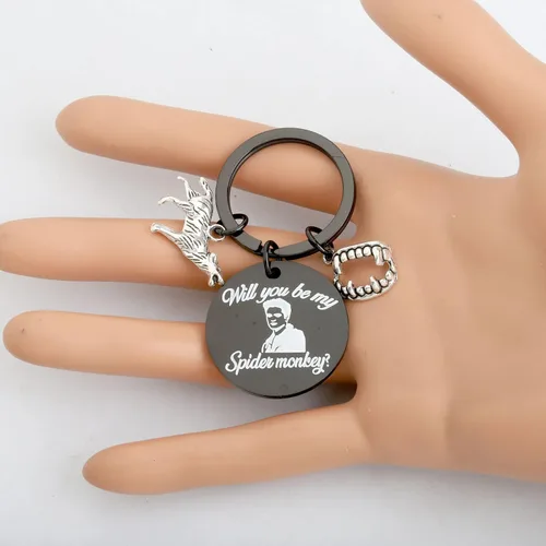 Vista 4 de KEYCHIN Llavero de la película Crepúsculo, Edward y Bella Fans Gifts Will You Be My Spider Monkey Jewelry para amigos y familiares