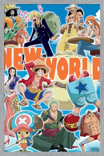 Vista 12 de Trends International One Piece - Póster de pared New World, 22.4 pulgadas de largo x 14.7 pulgadas, versión enmarcada en madera de granero