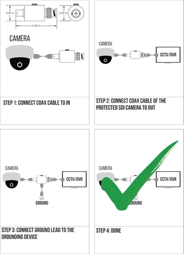 Vista 6 de Protector de sobretensiones coaxial SDI – Solución fiable y fácil de instalar para golpes de rayos y sobretensiones – Compatible con múltiples