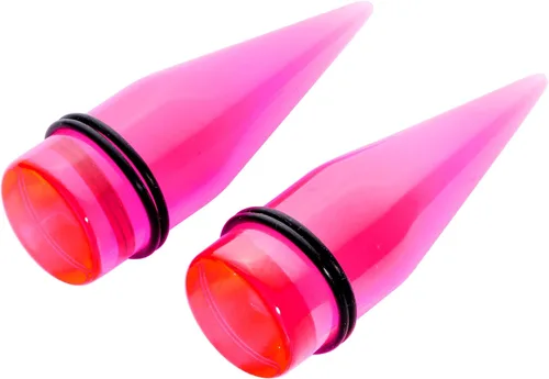 Vista 2 de White Acrylic Straight Taper Set Available in Sizes 14 Gauge to 00 Gauge 1.6mm (14 Gauge)