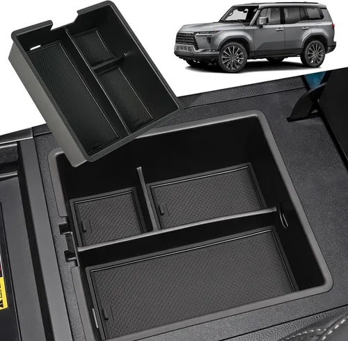 Vista 8 de AUTOXBERT Organizador de Consola Central Contenedor Bandeja Caja de Almacenamiento para Reposabrazos Soporte para Teléfono Para Toyota Land Cruiser