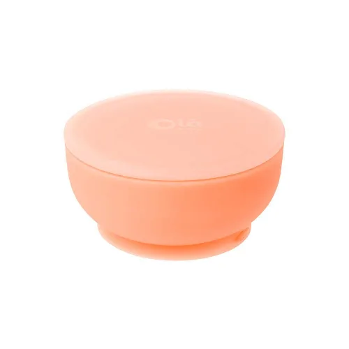 Vista 5 de Olababy Cuchara de entrenamiento de punta suave 100% silicona y cuenco de succión con tapa