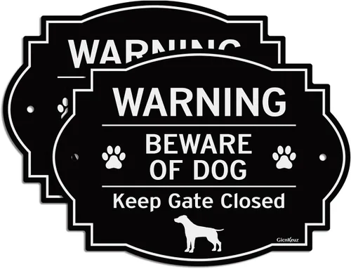 Vista 8 de GicnKeuz Señales de «cuidado con el perro» para valla, 30,48x7,62 cm, señal de mantener la puerta cerrada, aluminio reflectante, resistente a