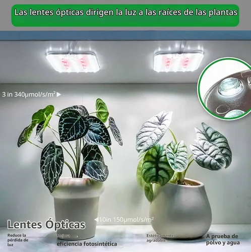Vista 5 de Luz de cultivo para debajo del estante, temporizador automático, regulable, blanco perla, paquete de 1 Blanco (SP completo)