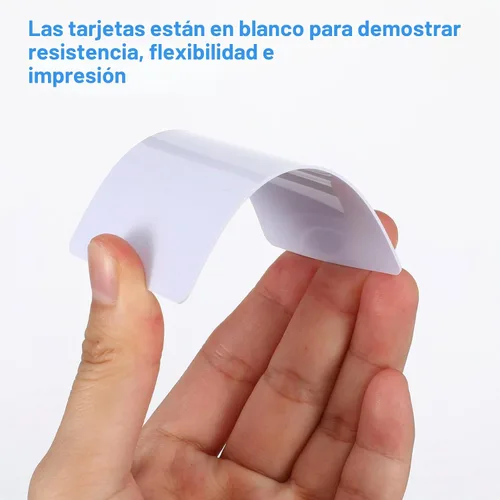 Vista 3 de Paquete de 750 tarjetas de identificación de PVC en blanco Cr80 de 30 mil, tarjetas de plástico en blanco compatibles con la mayoría de impresoras
