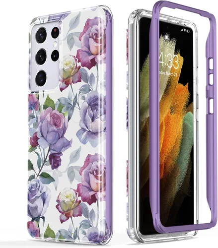 Vista 16 de Esdot Funda para Samsung Galaxy S21 Ultra, Grado Militar Pasa Prueba de Caída de 21 pies, Cubierta Resistente con Diseños de Moda para Mujeres