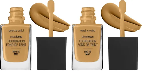 Vista 15 de wet n wild - Base líquida Photo Focus con acabado mate, vegana y libre de crueldad animal, color ámbar beige (Amber Beige)