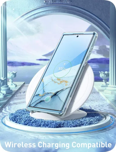 Vista 6 de i-Blason Funda para Samsung Galaxy S22 Ultra 5G (2022) con protector de pantalla integrado, diseño de purpurina de la serie Cosmo Slim protección