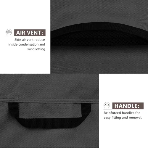 Vista 4 de ULTCOVER - Funda impermeable para mesa de café para patio, 36 pulgadas de largo x 22 pulgadas de ancho x 18 pulgadas de alto, color negro Heavy