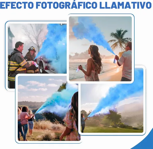 Vista 6 de POPUPARTY Blue Gender Reveal Extintor Paquete de 2 bombas de humo