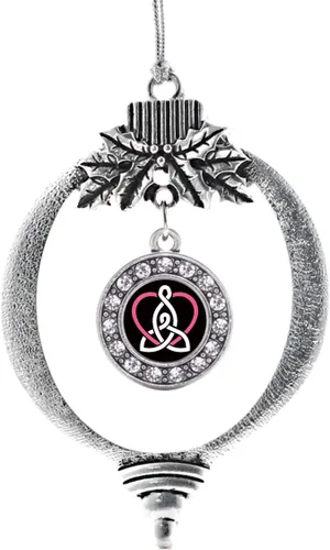 Vista 34 de Inspired Silver - Adorno con dije de cara de carlino - Adornos navideños de círculo de plata con joyas de circonita cúbica