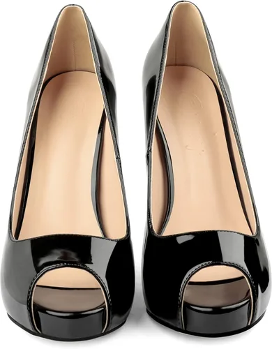 Vista 5 de Eithy - Zapatos de tacón alto y fino para mujer, con plataforma, para fiesta y uso diario Negro