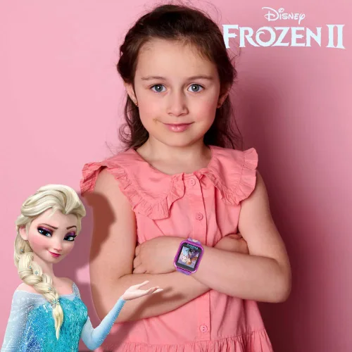 Vista 4 de Accutime Reloj inteligente Disney Frozen para niños con cámara para niños y bebés - Reloj inteligente interactivo para niños y niñas